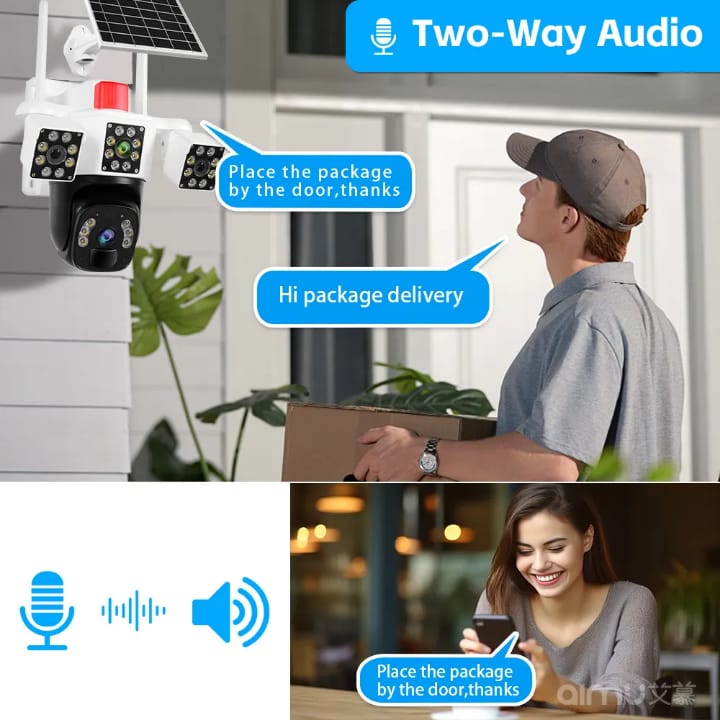 Miniatura 2 de Camara Seguridad Solar 3 Lentes Sim Card